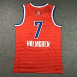 NBA 7 Holmgren OKC Thunder 2024-25 statement Maillot orange brodé